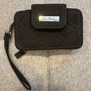 Vera Bradley Black Quilted Wristlet with Strap